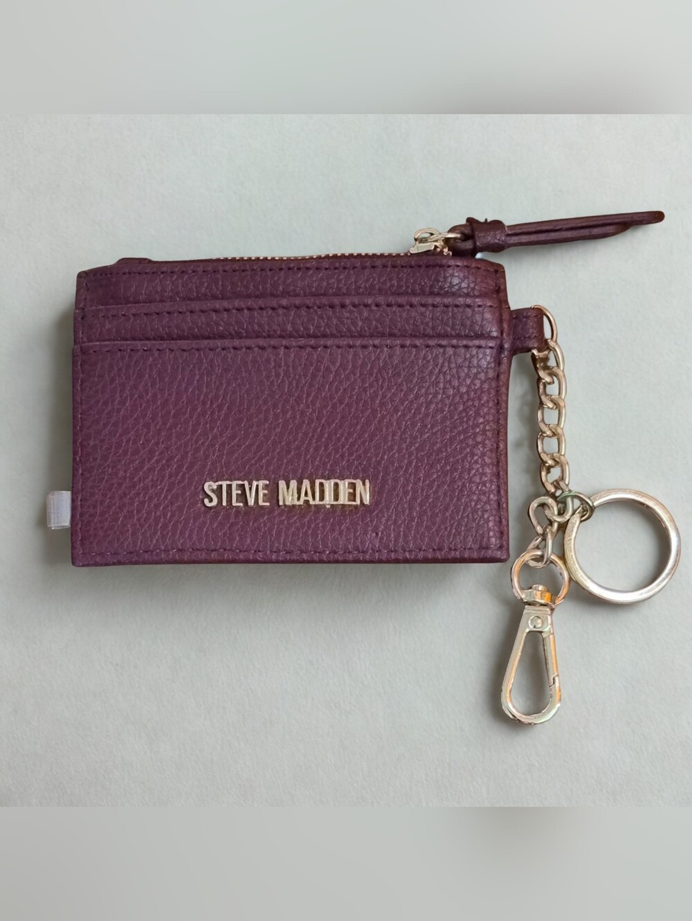 Steve Madden Wine Leather Card Holder